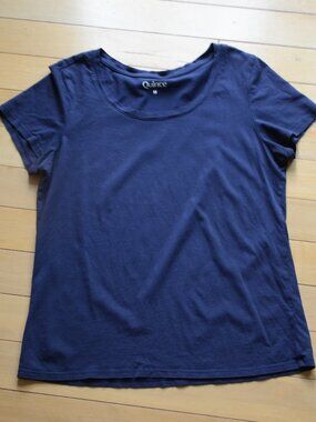 Quince Short Sleeve Tee Top navy size M